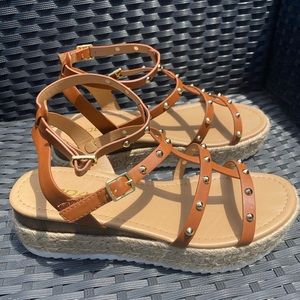Soda stacked gladiator sandal